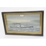 ITALIAN PIERHEAD PAINTER, EARLY 20TH C, PORTRAIT OF THE BRITISH STEAMSHIP WEST MARSH, INDISTINCTLY