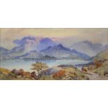 EDWIN AARON PENLEY, LOCH LOMOND, SIGNED AND DATED 1875, WATERCOLOUR, 59 X 28CM