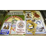 ELEVEN VARIOUS EARLY 20TH C STYLE REPRODUCTION ENAMEL SIGNS, INCLUDING RUDGE WHITWORTH, HUNTLEY