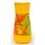 A POOLE POTTERY YELLOW GROUND DELPHIS VASE, 23CM H, IMPRESSED AND PRINTED MARKS, PAINTED DECORATOR'S