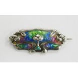 B. H. JOSEPH AND CO. AN ARTS AND CRAFTS SILVER AND TRANSLUCENT ENAMEL BROOCH, C1910, 4.6G++Good