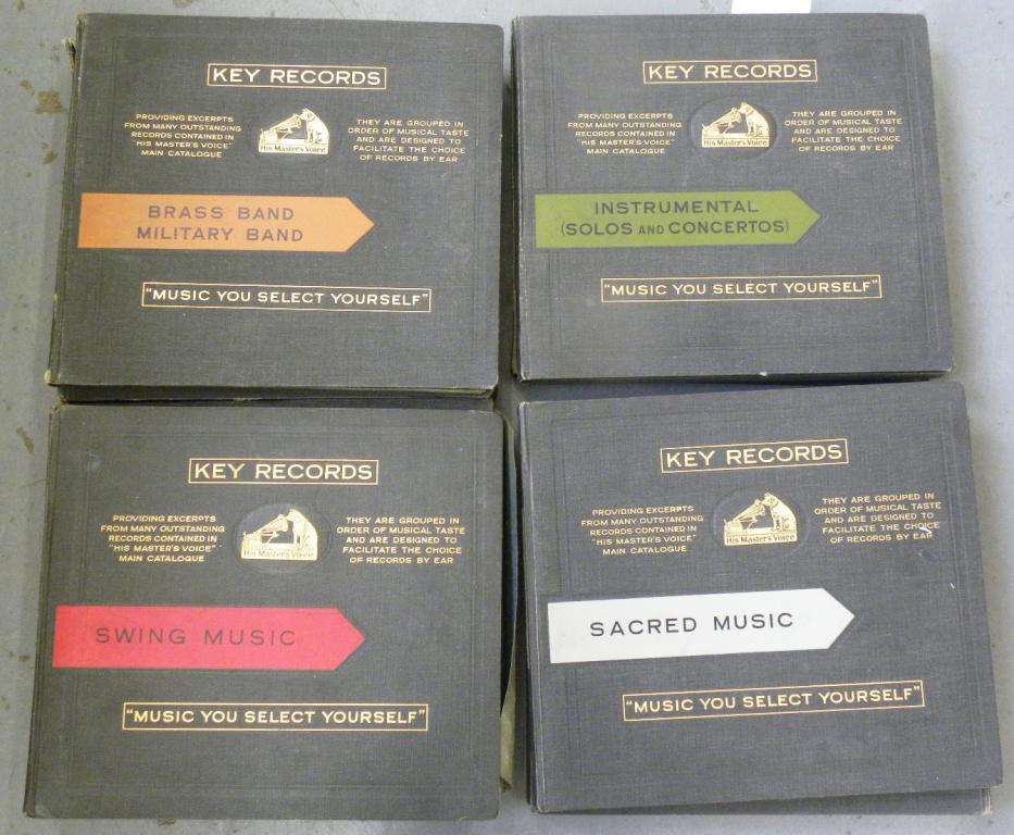 1930'S RECORDED MUSIC. EIGHT ALBUMS OF GRAMOPHONE CO LIMITED HMV KEY RECORDS, EACH LABELLED "KEY