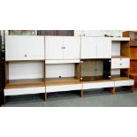 A SET OF FOUR 1970'S LAMINATE WALL UNITS, 160CM H; 90 X 40CM AND SMALLER