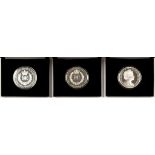 TRISTAN DE CUNHA PROOF SILVER FIVE POUNDS 2015 AND 2017, AND ISLE OF MAN PROOF SILVER FIVE CROWNS