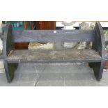 A STAINED TIMBER GARDEN SEAT, 165CM W