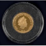 GOLD COIN. TRISTAN DE CUNHA PROOF GOLD COMMEMORATIVE ONE POUND 2015