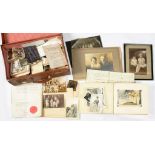 VINTAGE PHOTOGRAPHY. A SMALL SUITCASE OF EARLY - MID 20TH C BRITISH POSTCARD AND OTHER FORMAT