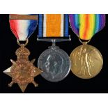 WORLD WAR ONE GROUP OF THREE, 1914 Star and clasp, British War Medal and Victory Medal 39469 DVR A