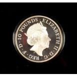 FINE SILVER PROOF COMMEMORATIVE TEN POUNDS 2017