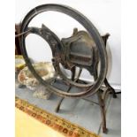AGRICULTURAL BYGONES. A CHAFF-CUTTER, 120CM H, LATE 19TH C