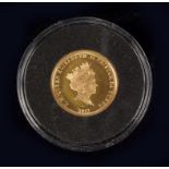 GOLD COIN. TRISTAN DE CUNHA PROOF GOLD COMMEMORATIVE ONE POUND 2017, CASED