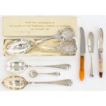 TWO MATCHING GEORGE V SILVER PRESENTATION SPOONS WITH THE ARMS OF THE WORSHIPFUL COMPANY OF