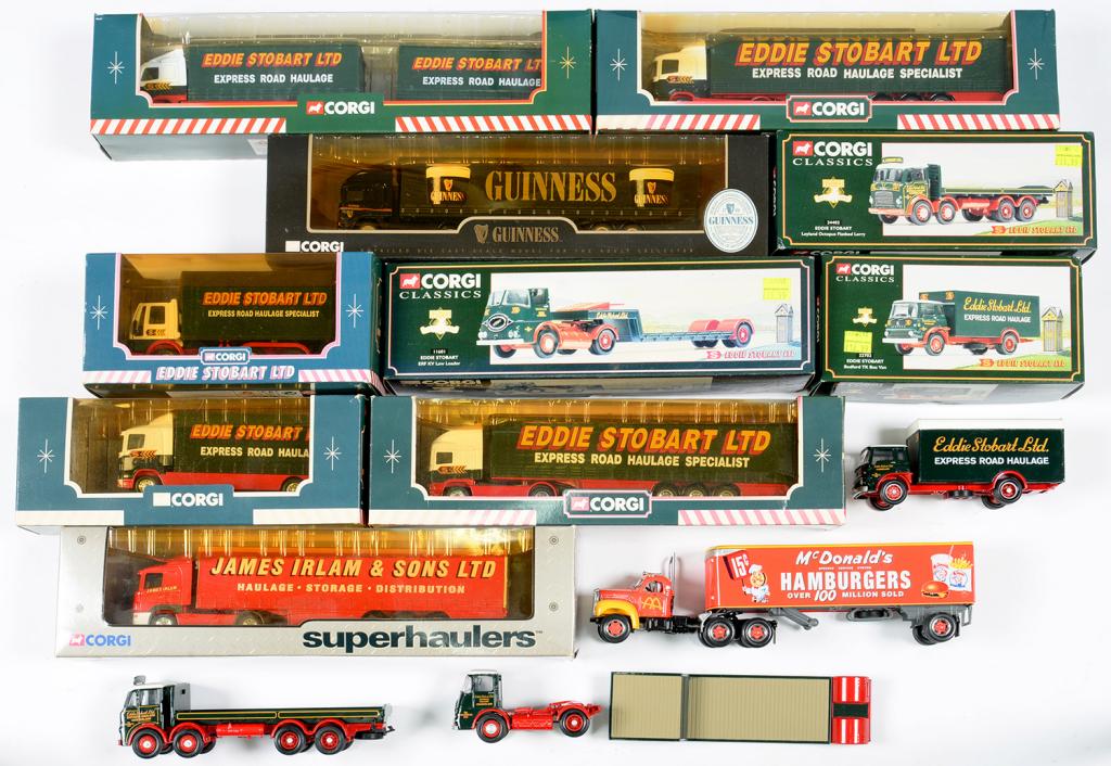 A COLLECTION OF CORGI DIECAST HEAVY GOODS VEHICLES, BOXED AND SEVERAL EMPTY BOXES