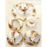 A ROYAL ALBERT OLD COUNTRY ROSES PATTERN TEA SERVICE, PRINTED MARK