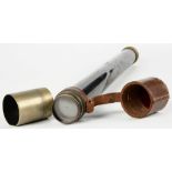 A NICKEL PLATED AND BLACK PAINTED BRASS 1.5 INCH REFRACTING TELESCOPE, C1900