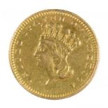 GOLD COIN. USA 1 DOLLAR 1873, 1.67G++GOOD CONDITION