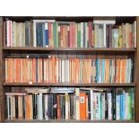 NINE SHELVES OF MISCELLANEOUS BOOKS, INCLUDING PENGUIN AND OTHER PAPERBACKS