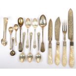 MISCELLANEOUS SILVER FLATWARE, VICTORIAN AND LATER, VARIOUS PATTERNS, MAKERS AND DATES, 4OZS