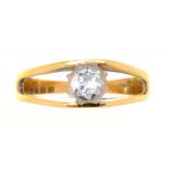 A DIAMOND SOLITAIRE RING IN 18CT GOLD, LONDON 1992, 2.8G, SIZE J++GOOD CONDITION