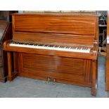 A MAHOGANY UPRIGHT PIANO BY MARSHALL AND ROSE LONDON, WITH BRASS PEDALS