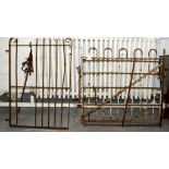 THREE VICTORIAN AND EARLY 20TH C WROUGHT IRON GARDEN GATES, 72CM W AND CIRCA