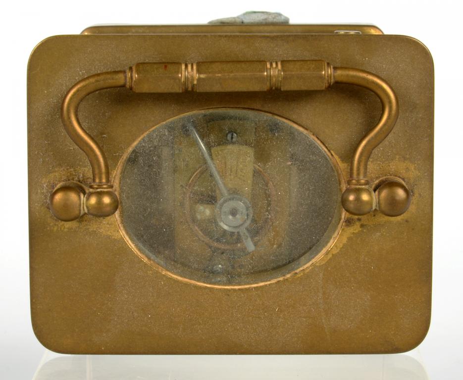A FRENCH BRASS CARRIAGE TIMEPIECE WITH PLATFORM LEVER ESCAPEMENT, 10.5CM H EXCLUDING HANDLE, EARLY - Bild 2 aus 2