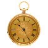 A VICTORIAN 18CT GOLD LEVER WATCH, BIRMINGHAM 1882, 35 MM DIAM, 31.4G++NOT RUNNING, MISSING GLASS