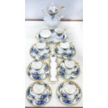 A ROYAL ALBERT MOONLIGHT ROSE PATTERN COFFEE SET, COFFEE POT AND COVER 22CM H, PRINTED MARK