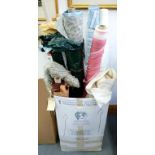 FABRICS. ROLLS OF LAURA ASHLEY CURTAIN/UPHOLSTERY, ETC