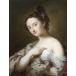 18TH CENTURY FOLLOWER OF ROSALBA CARRIERA ALLEGORY OF WINTER pastel, 62 x 49cm++Good condition in