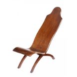 A VICTORIAN MAHOGANY ASTRONOMER'S CHAIR, MID 19TH C on 'X' legs, 78cm h++Old blackened scratches but