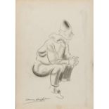 †DAME LAURA KNIGHT, DBE, RA (1877-1970) CLOWN signed, pencil, 18.5 x 20cm, unframed++Good condition,