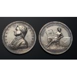 DEATH OF IZAAC NEWTON COMMEMORATIVE SILVER MEDAL, 1727 struck 1740 by J Croker (Eimer 504) 51mm,