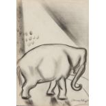 †DAME LAURA KNIGHT, DBE, RA (1877-1970) CIRCUS ELEPHANT pencil, 29 x 20.5cm, unframed++Minor