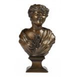 A FRENCH BRONZE BUST OF A YOUNG WOMAN, CAST FROM A MODEL BY FELIX MAURICE CHARPENTIER (1858-1924),