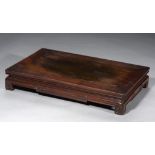 A CHINESE HARDWOOD STAND, QING DYNASTY, C EARLY 19TH C 6cm h; 23 x 36.5cm++Old shrinkage cracks in