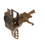 AN ENGLISH BRASS SIMPLE MICROSCOPE, GEORGE LINDSAY, LONDON, NO 16, DATED 1742 [1743] with hinged,