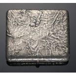 A RUSSIAN SILVER SAMORODOK CIGARETTE CASE, C1920 9.7cm l, indistinct maker's mark, St Petersburg,