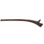 A FIJIAN HARDWOOD SPURRED WAR CLUB, 19TH C of 'gata-sali' hybrid form with blade and carved