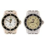 TWO TAG HEUER 1500 SERIES STAINLESS STEEL QUARTZ GENTLEMAN'S WRISTWATCHES, REF 929.1136 AND WD1213-