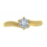 A DIAMOND CLUSTER RING IN GOLD, MARKED 18K 0.09, 2.8G, SIZE P++GOOD CONDITION