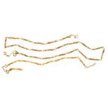 A GOLD NECKLET AND A MATCHING GOLD BRFACELET, BOTH MARKED 375, 48 AND 14 CM L, 12,5G++GOOD