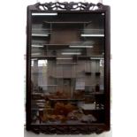 A CHINESE CARVED HARDWOOD COLLECTOR'S CABINET, 88 X 50CM