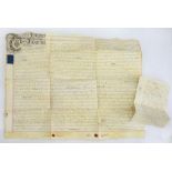 PARCHMENT DOCUMENT. CONVEYANCE 1759, MOUNTSORREL, LEICESTERSHIRE AND ANOTHER DOCUMENT, SHEPSHED,