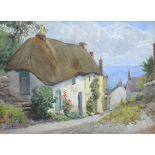 HERBERT HOOD COLLYER, CADGWITH CORNWALL, SIGNED AND DATED 1937, WATERCOLOUR 26 X 36CM