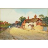 W. H. FINCH, VILLAGE SCENE, SIGNED, WATERCOLOUR, 17.5 X 26CM