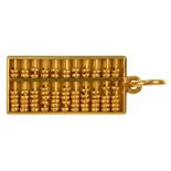 A GOLD ABACUS PENDANT, MARKED 20, 19 X 9 MM, 2.4G++GOOD CONDITION