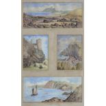 W. HOLT WINSTANLEY, BAMBOROUGH CASTLE; ILFRACOMBE, A SET OF FOUR, TWO SIGNED OR SIGNED WITH