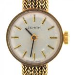 A ZENITH 9CT GOLD SELF WINDING LADY'S WRISTWATCH, LONDON 1968, 17 MM DIAM, 18G++WATCH RUNNING; SPOTS