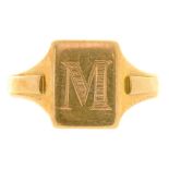 AN 18CT GOLD SIGNET RING, BIRMINGHAM 1929, 6.25G, SIZE P++GOOD CONDITION